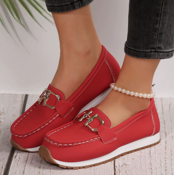 Estelle - Colorful Buckle Loafers