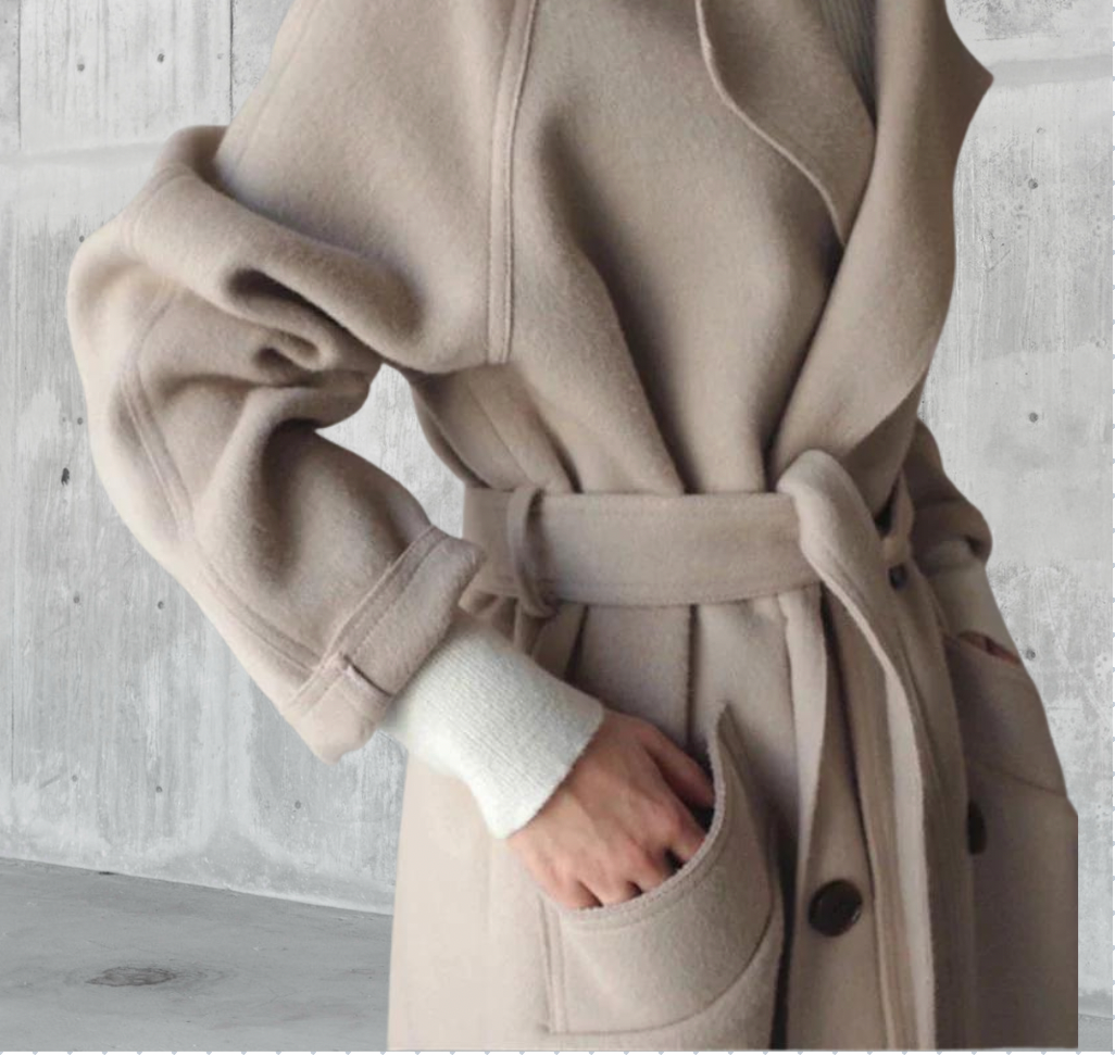Women's Longline Wool Coat Sophisticated Warm Winter