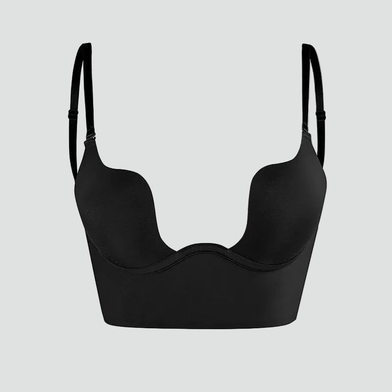 Soutien-gorge push-up adhésif sans dos pour femme, avec bretelles réglables
