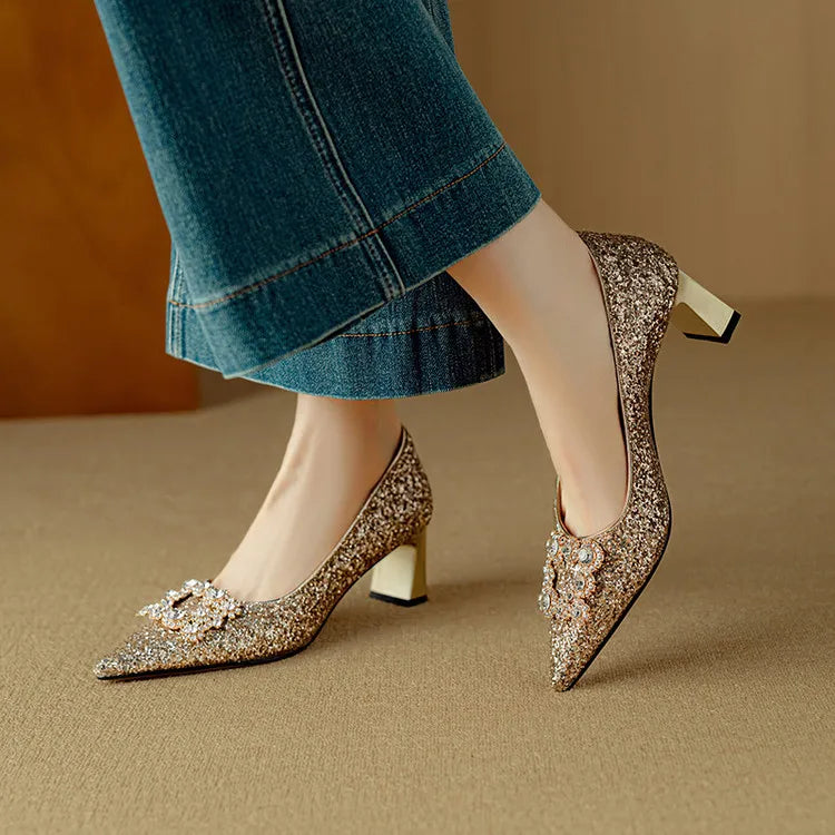 Lily | Zapatos de tacón con brillo Gloria