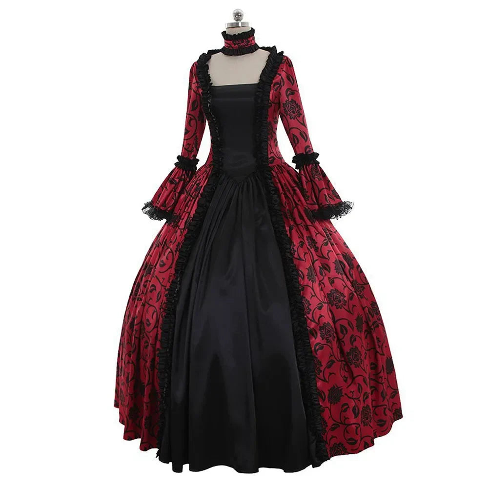 Gothic Medieval Queen Dress Women's Halloween Masquerade Cosplay