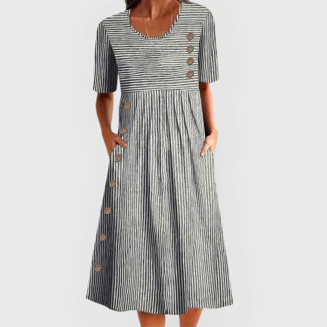 Lily | Vestido midi a rayas