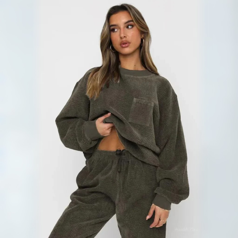 Women's Corduroy Sweatshirt and Pants Set