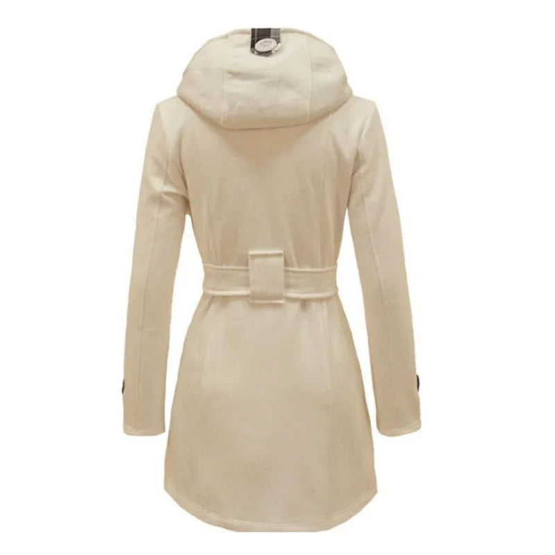 Gabardina para mujer, repelente al agua, corte clásico