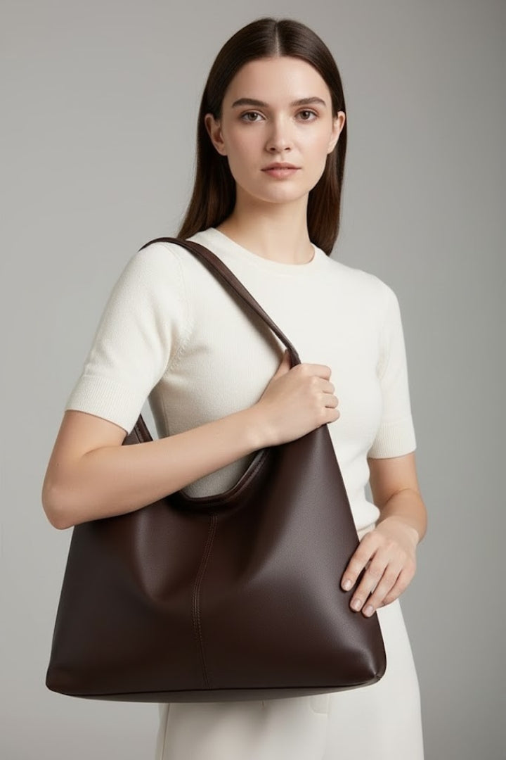 Bolso tote clásico de piel sintética para mujer con interior amplio