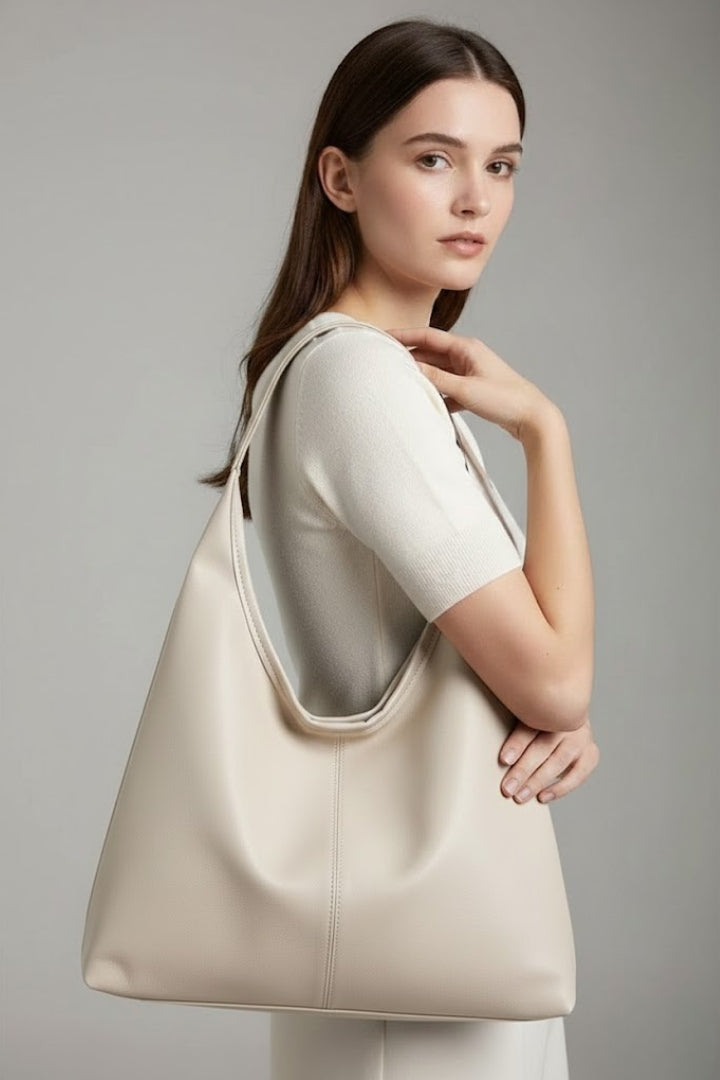 Borsa tote classica da donna in similpelle con ampio scomparto interno