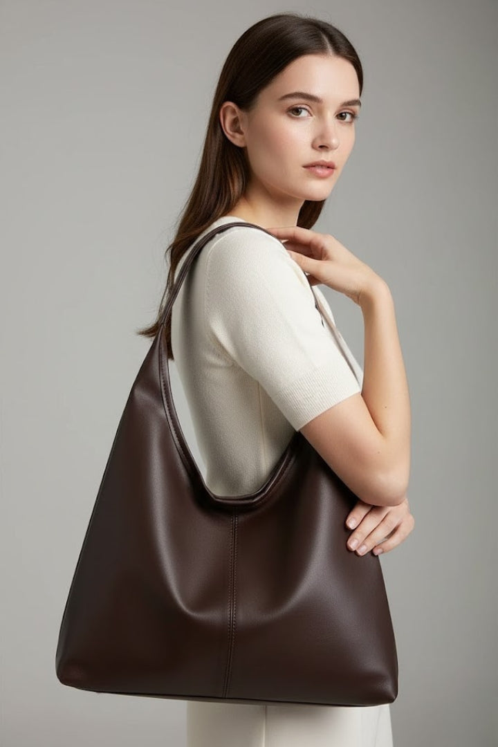 Borsa tote classica da donna in similpelle con ampio scomparto interno
