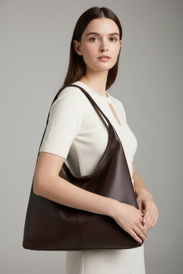 Borsa tote classica da donna in similpelle con ampio scomparto interno