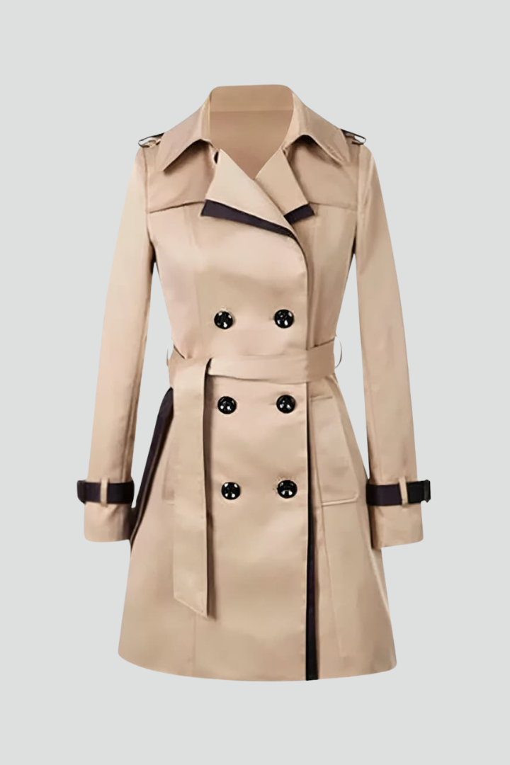 Trench-coat texturé pour femme, avec ceinture