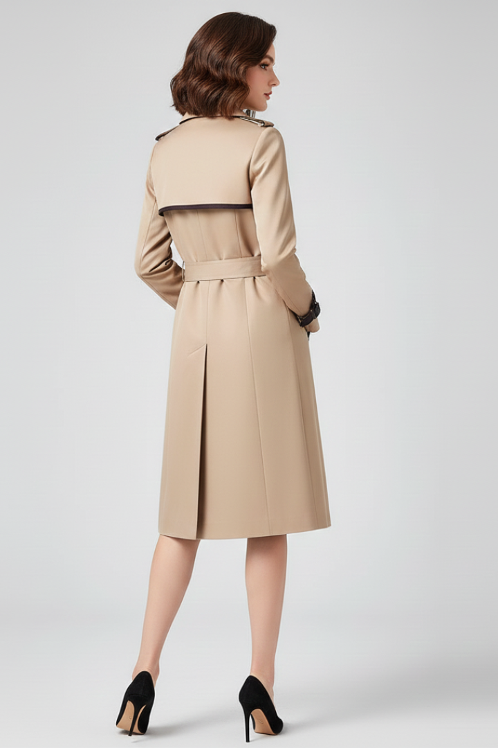 Trench-coat texturé pour femme, avec ceinture