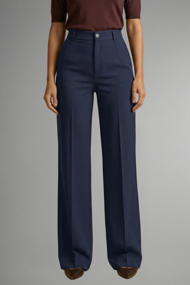 Women's High Waist Straight Leg Trousers Structured Elegant