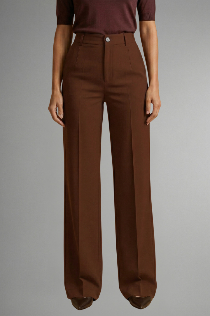 Women's High Waist Straight Leg Trousers Structured Elegant