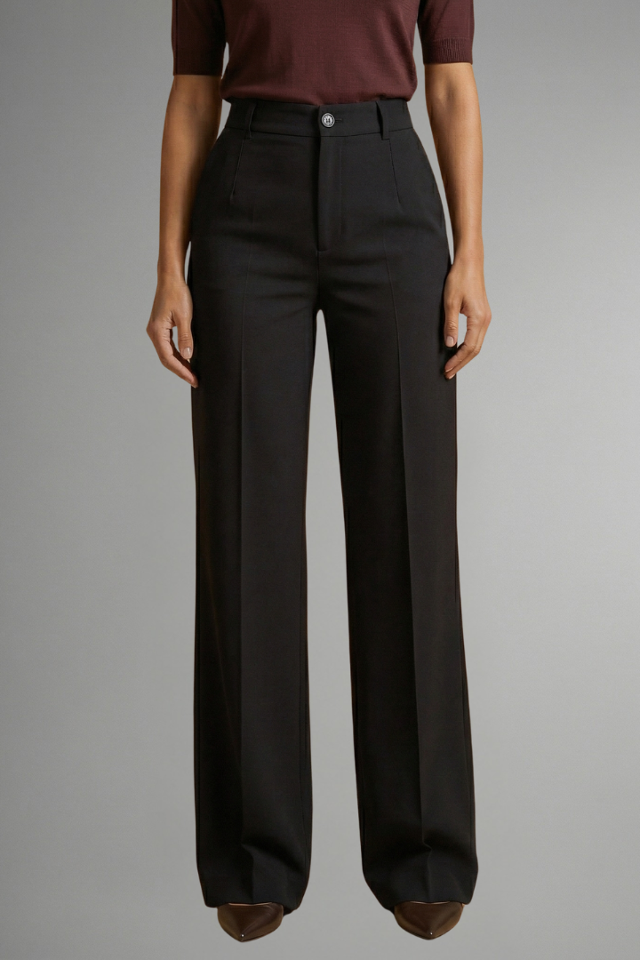 Women's High Waist Straight Leg Trousers Structured Elegant