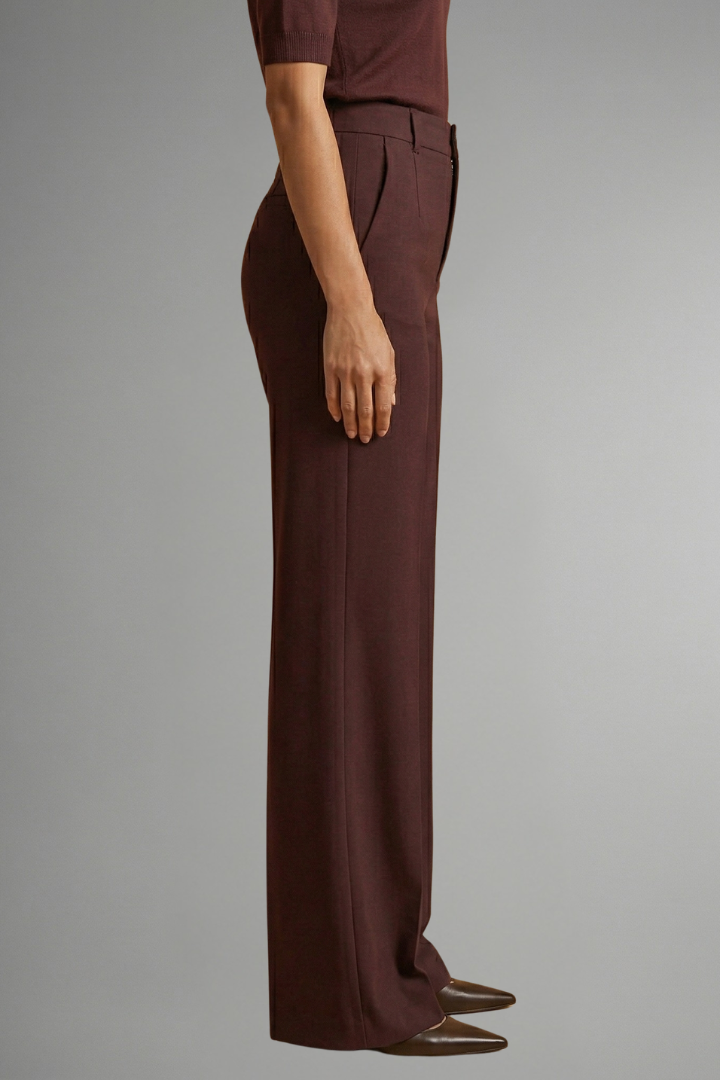 Women's High Waist Straight Leg Trousers Structured Elegant