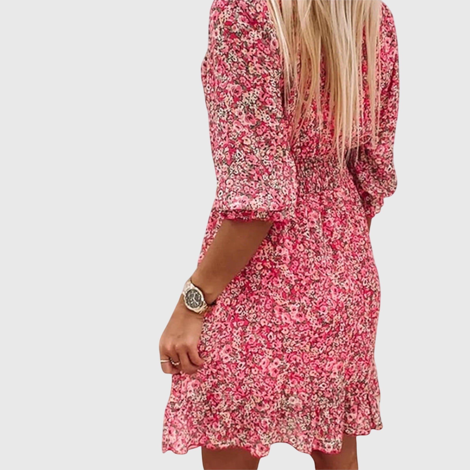 Annie | Kleid mit gebauschten Ärmeln und Blumenmuster