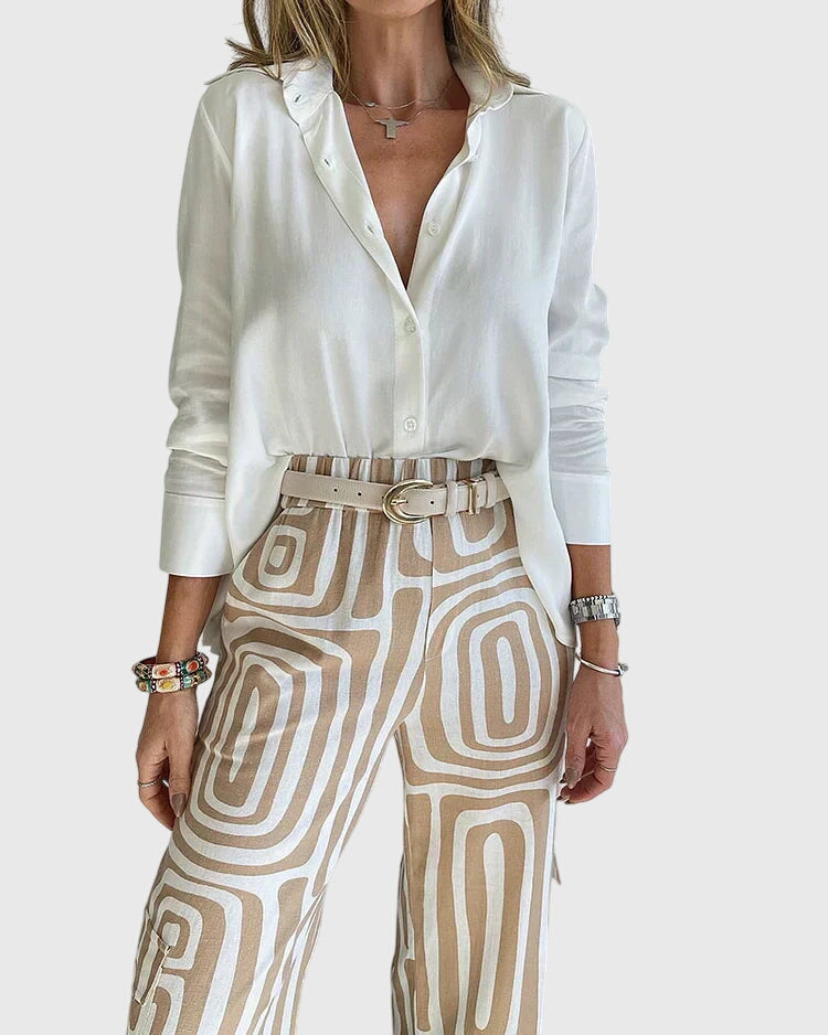 Annie | Pantalones Elegantes + Blusa y Cinturón Gratis