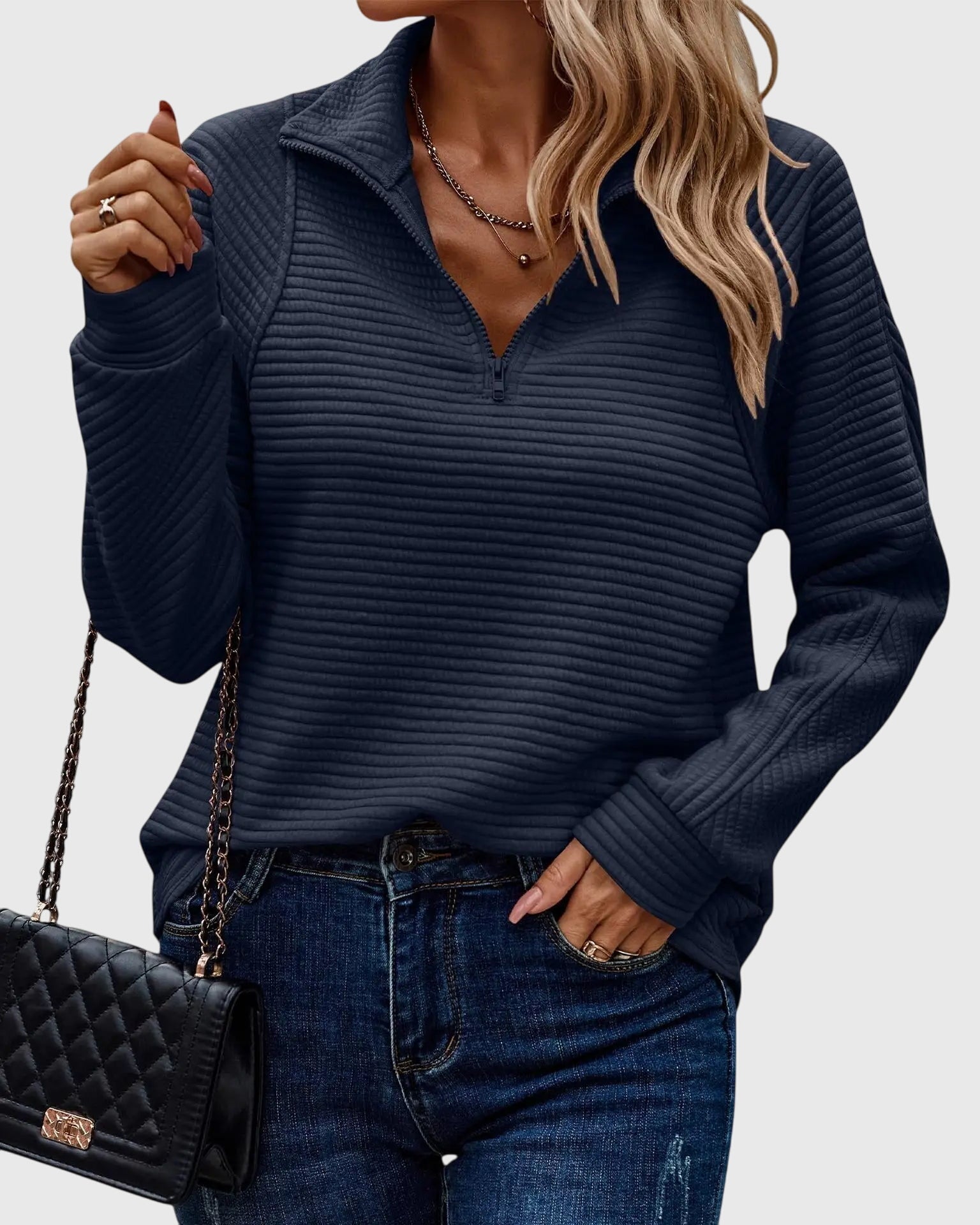 Molly | Pull élégant à demi-fermeture éclair