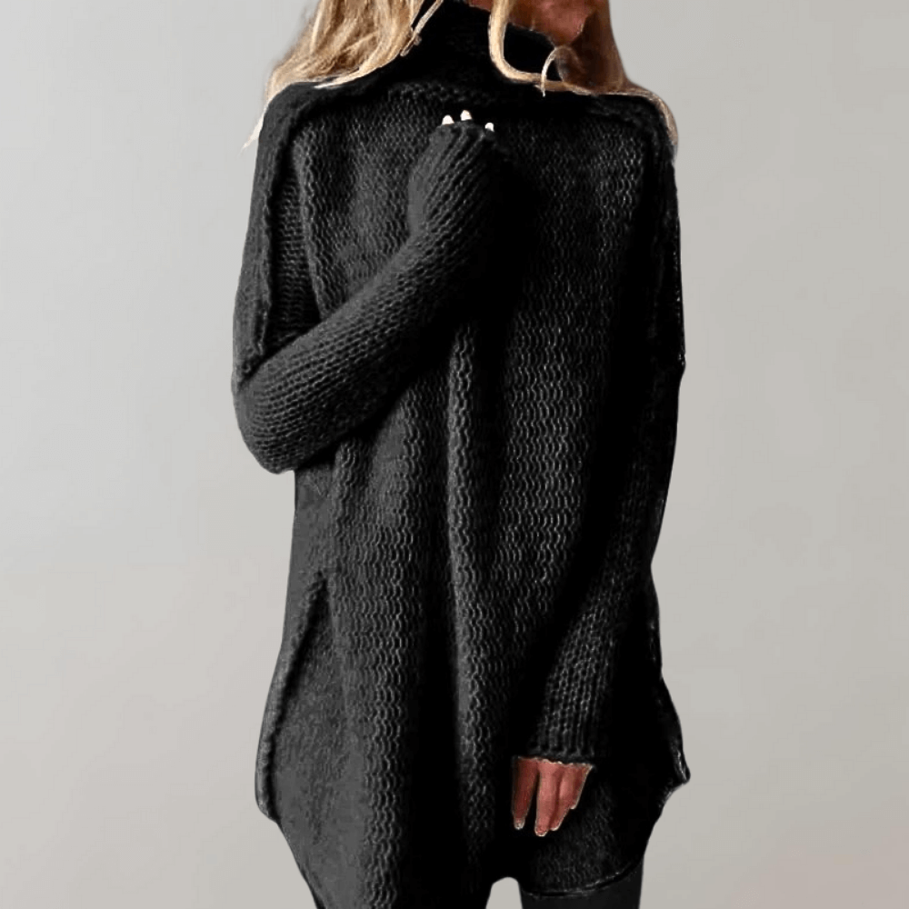 Women's Long Sweater Hip-Length Soft Knit Drape