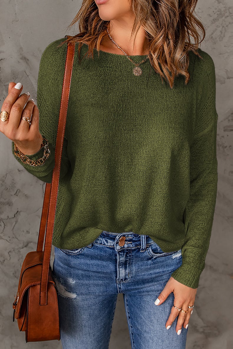 Women's Wool Sweater Round Neck Relaxed Cut