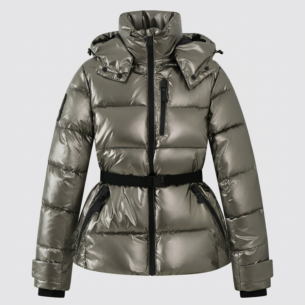 Women's Belted Quilted Puffer Jacket