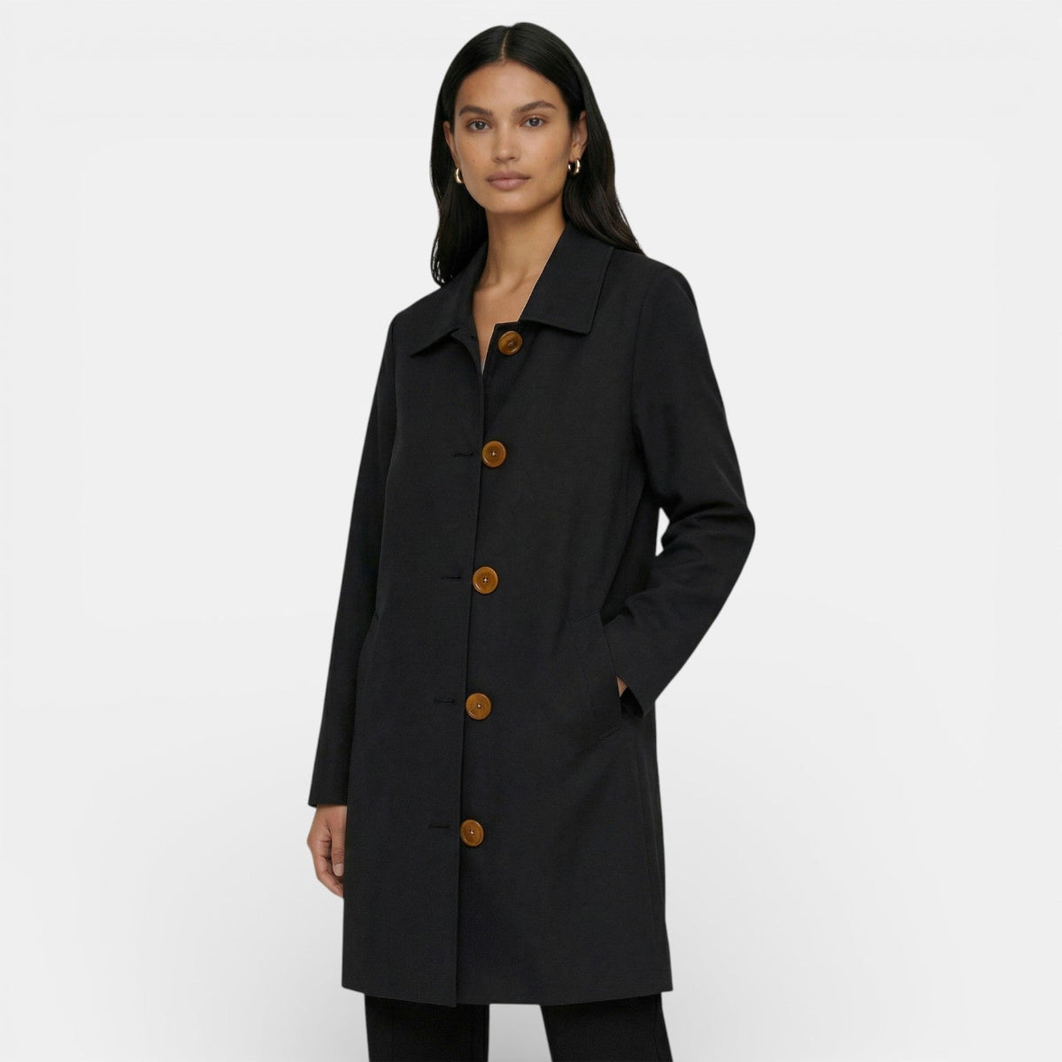 Women's Midi Trench Coat Lightweight Elegant Transition
