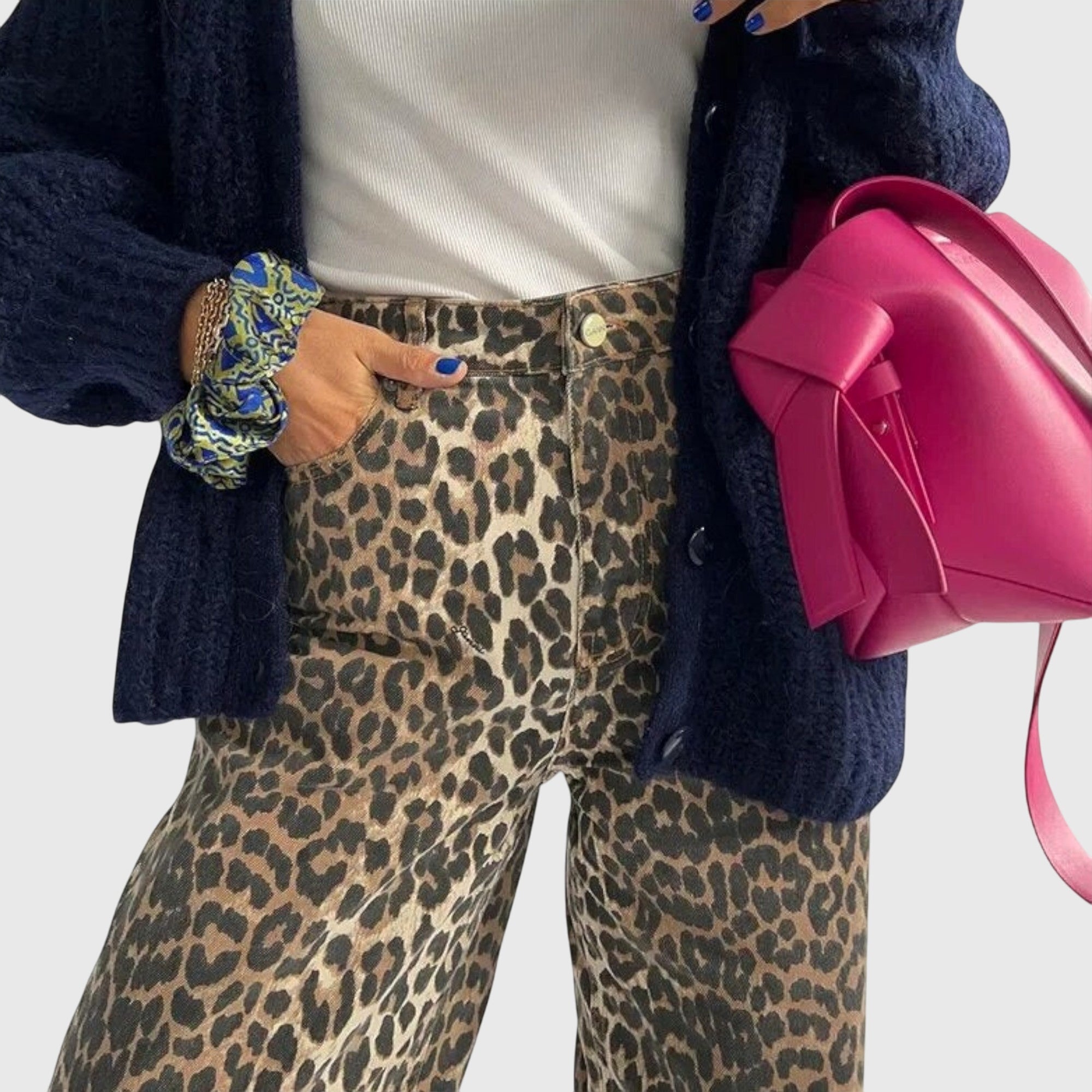 Lily | Džínsy ve starobylém stylu s leopardím vzorem