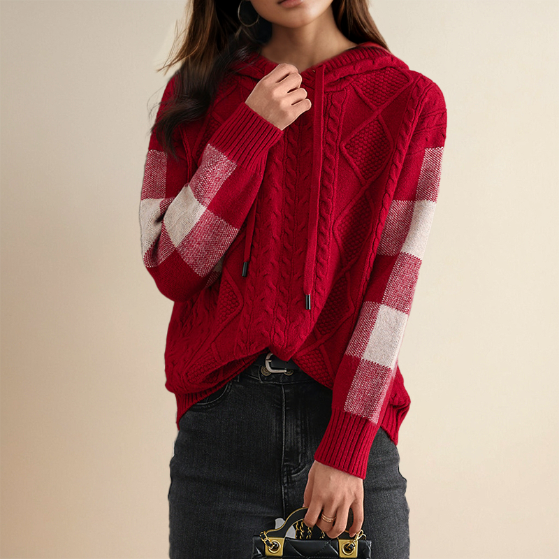Emily | Kapuzenpullover mit Zopfmuster