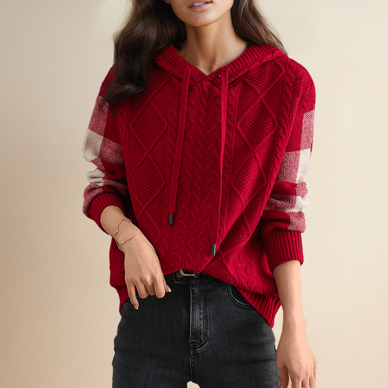 Emily | Kapuzenpullover mit Zopfmuster
