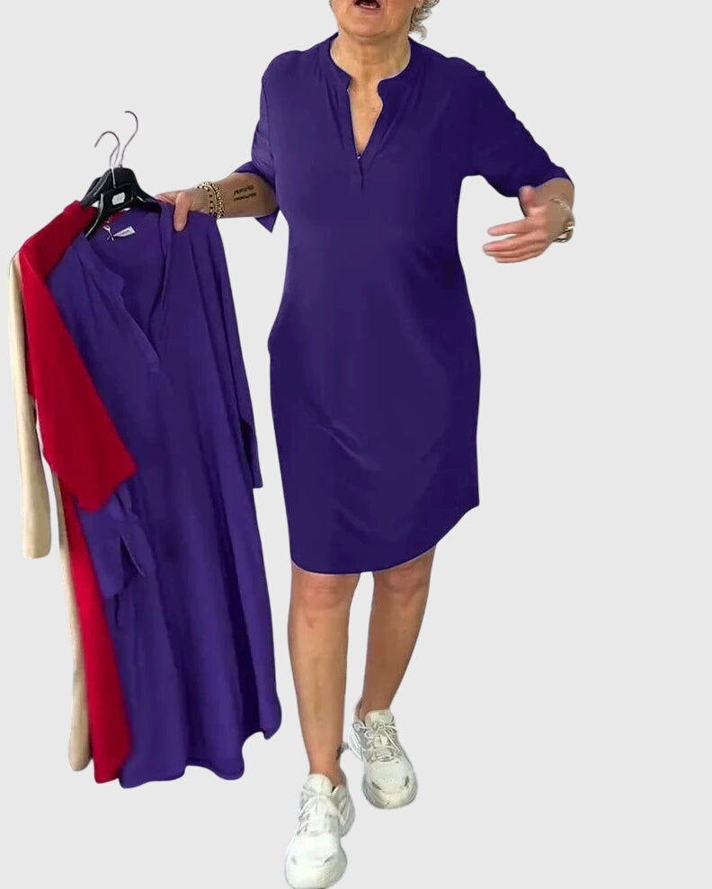 Annie | Kleid mit festem V-Ausschnitt