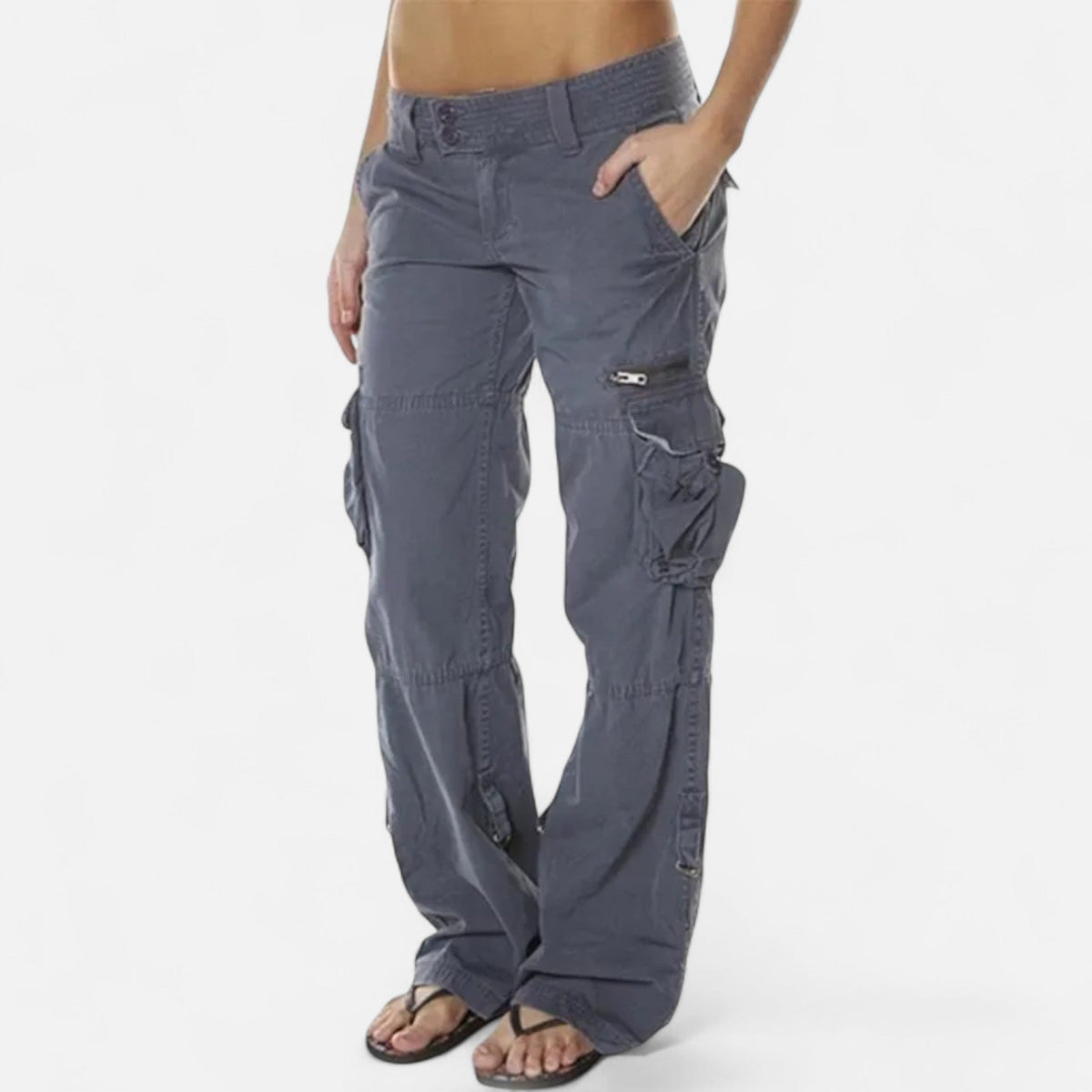 Women's Relaxed Cargo Pants Wide Leg Cotton Everyday