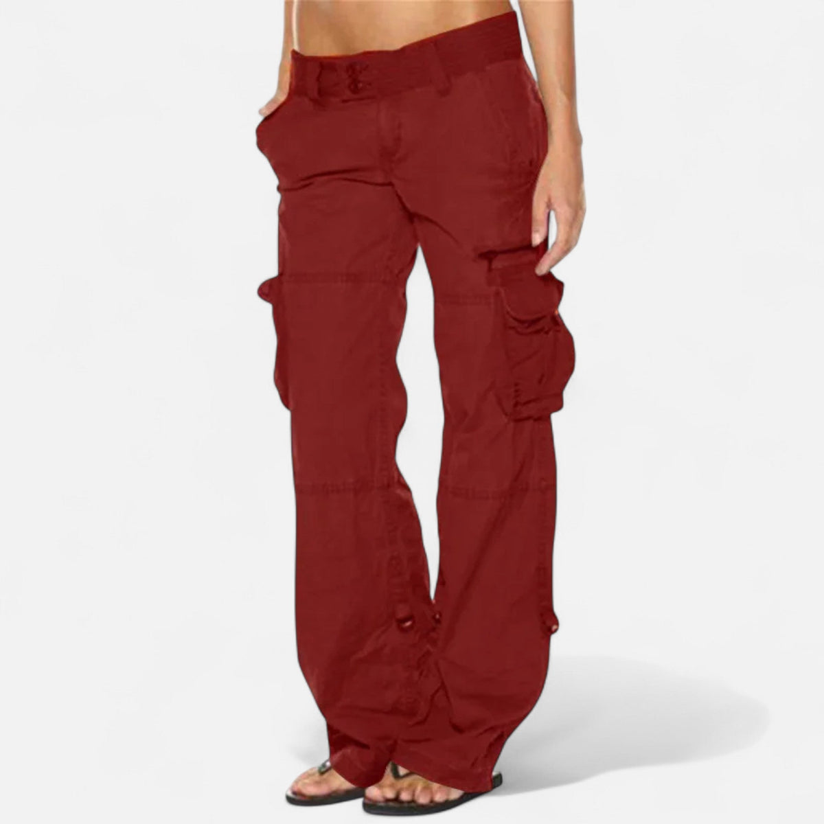 Women's Relaxed Cargo Pants Wide Leg Cotton Everyday