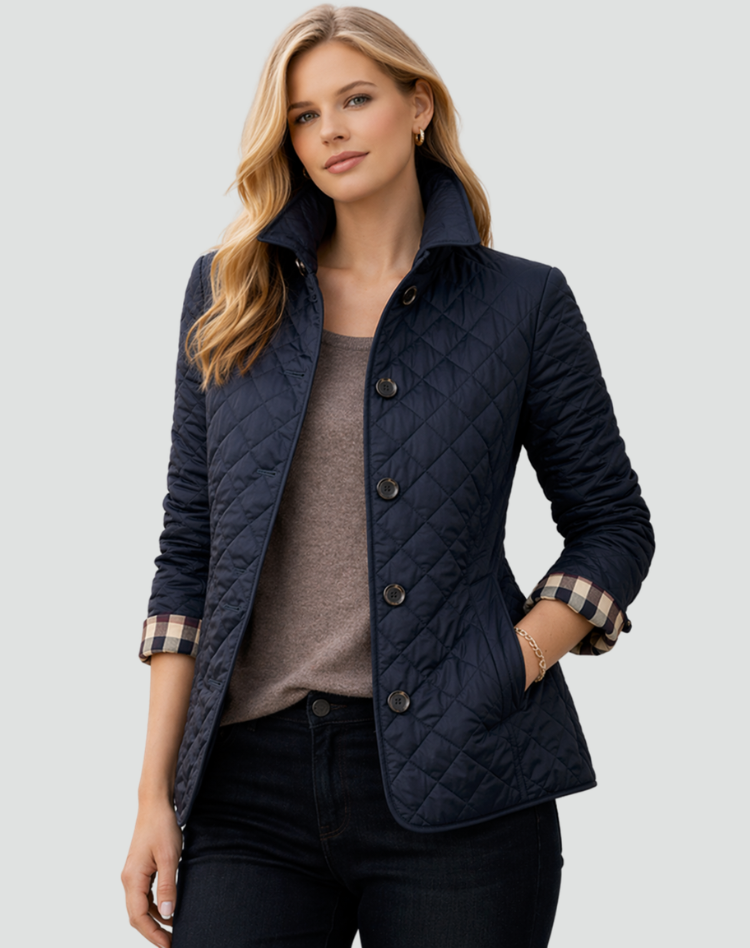 Veste matelassée de mi-saison pour femme à col