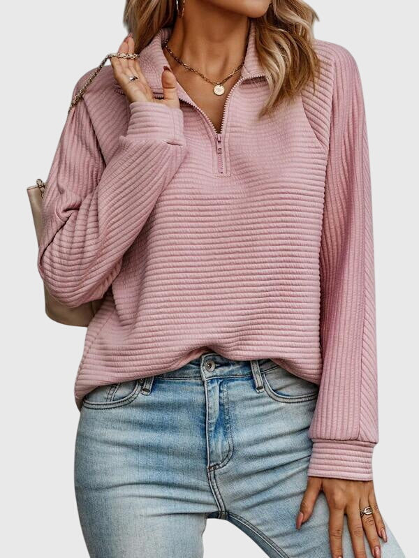 Molly | Eleganter Pullover mit halbem Reißverschluss