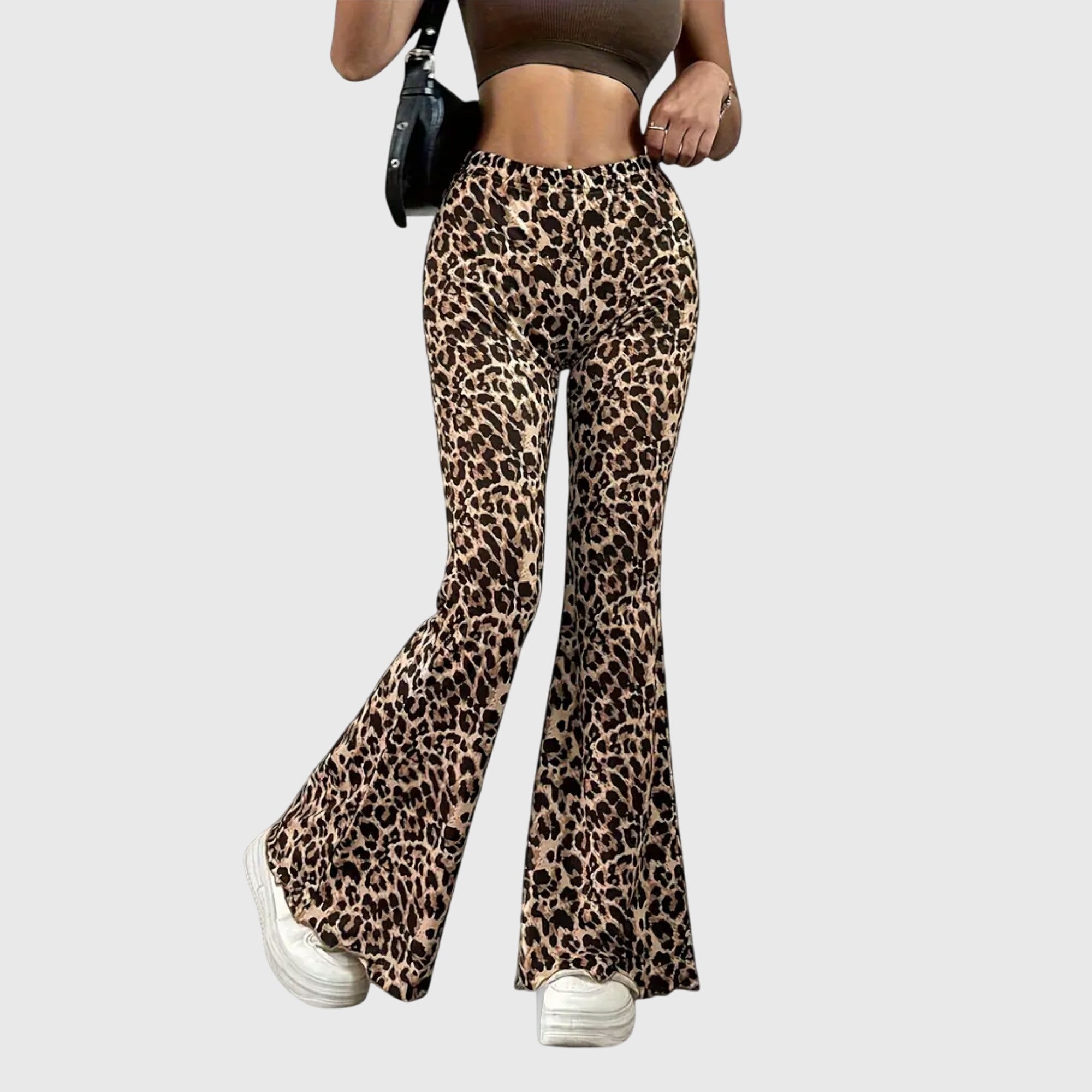 Lily | Kalhoty s rozšířenými nohavicemi a leopardím vzorem