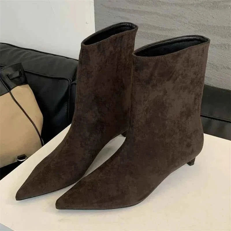 Women's Ankle Boots Slim Line Block Heel