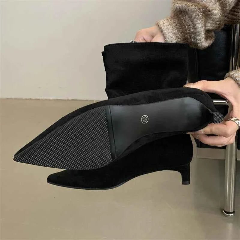 Women's Ankle Boots Slim Line Block Heel