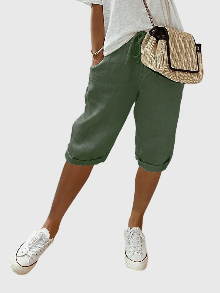 Pantalones de pierna ancha para mujer con bolsillos laterales
