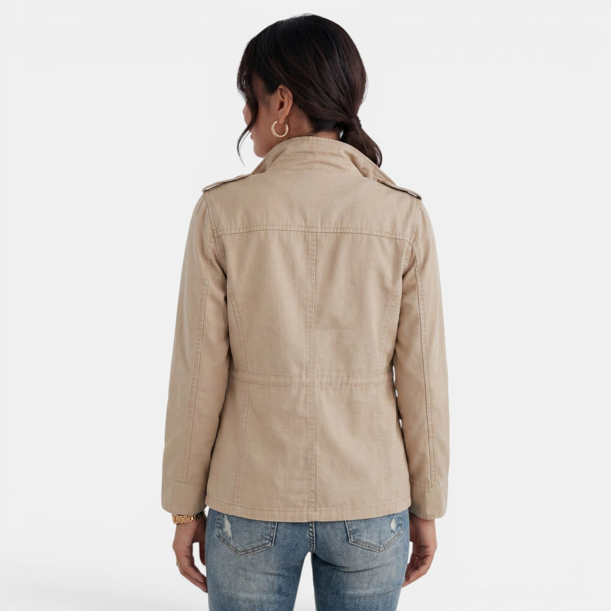 Chaqueta informal de transición con cremallera para mujer