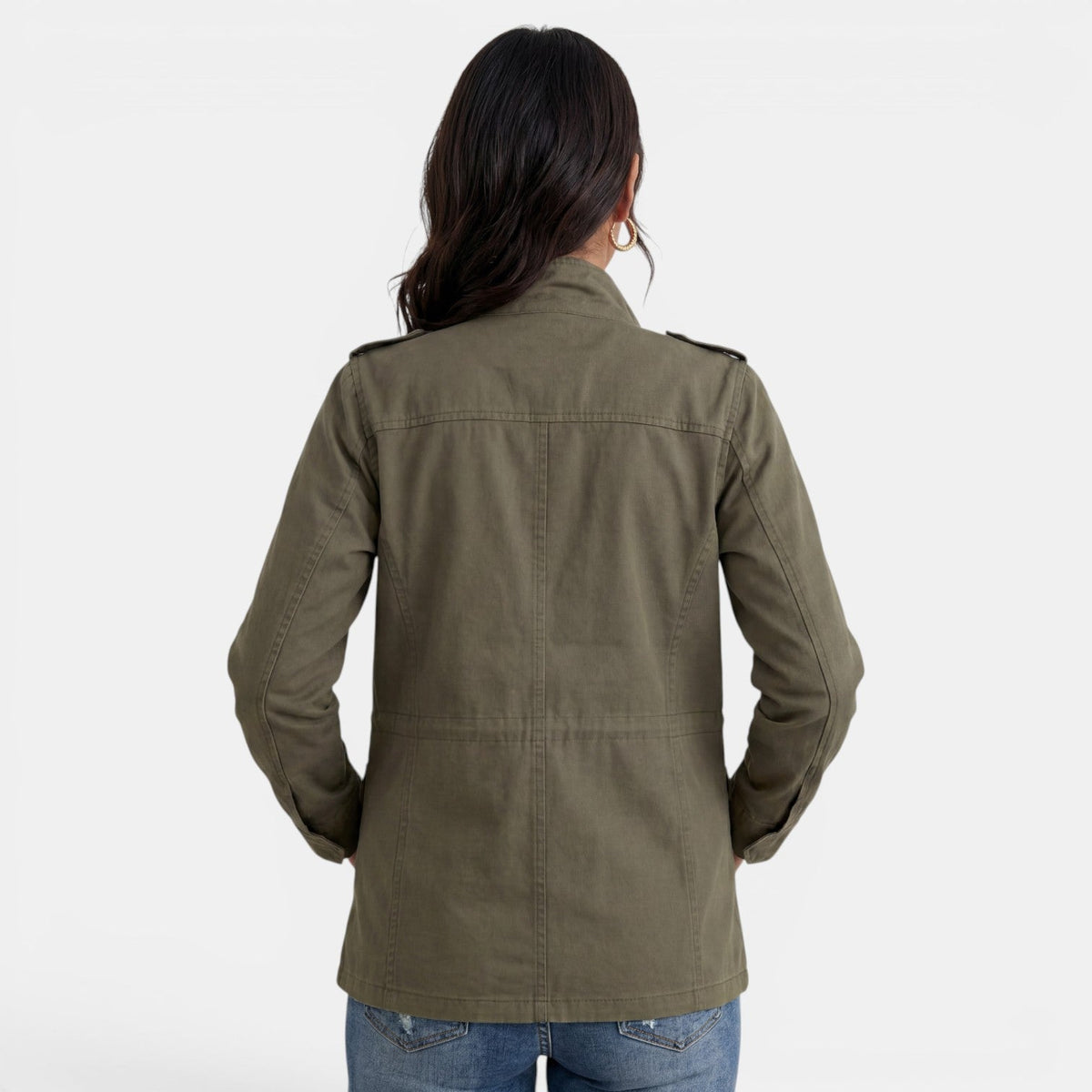 Chaqueta informal de transición con cremallera para mujer