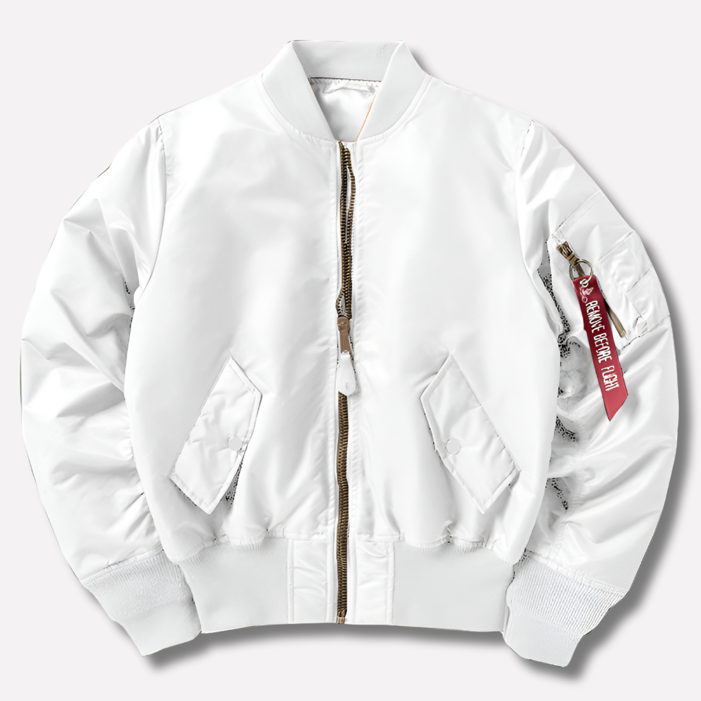 Women's Classic Bomber Jacket Rib-Knit Trims Durable