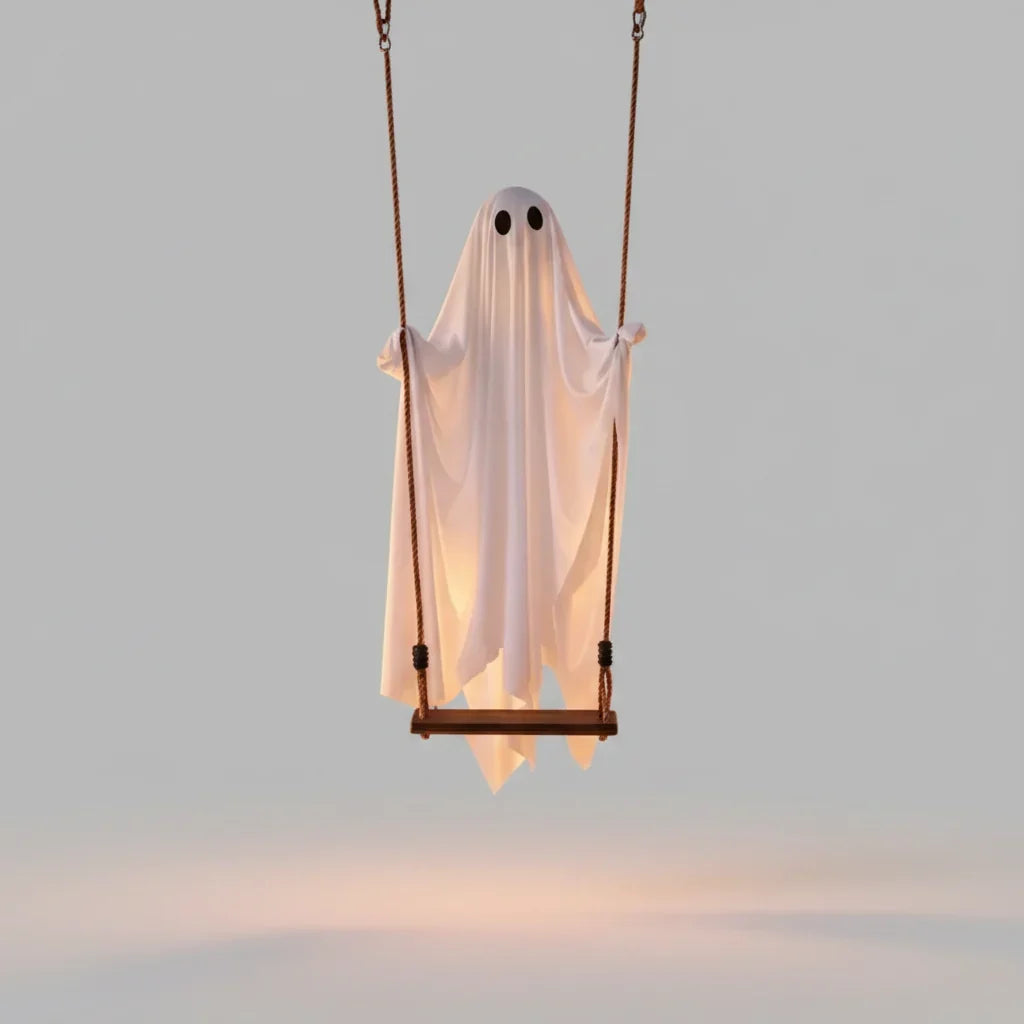 Hanging LED Swinging Ghost Halloween Outdoor Decoration
