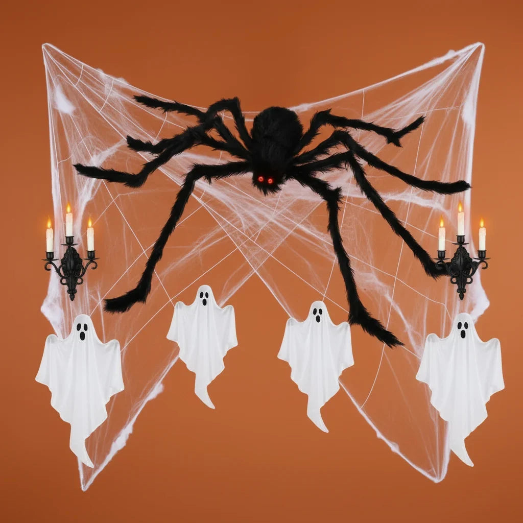 Giant Spiderweb Decoration Halloween Outdoor Haunted House