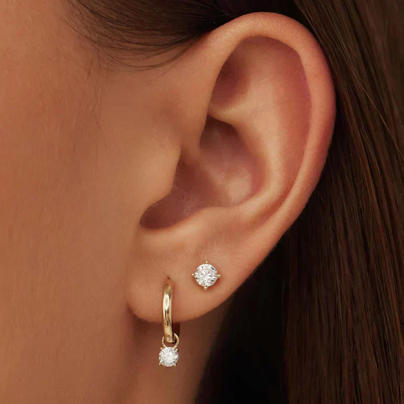 Clara | Pendientes colgantes con diamantes en oro de 18 quilates
