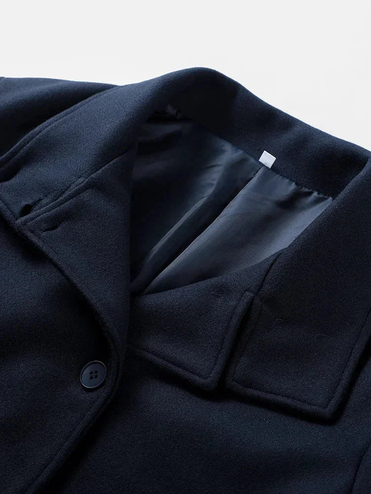 Women's Short Button Coat High Collar Modern Elegant