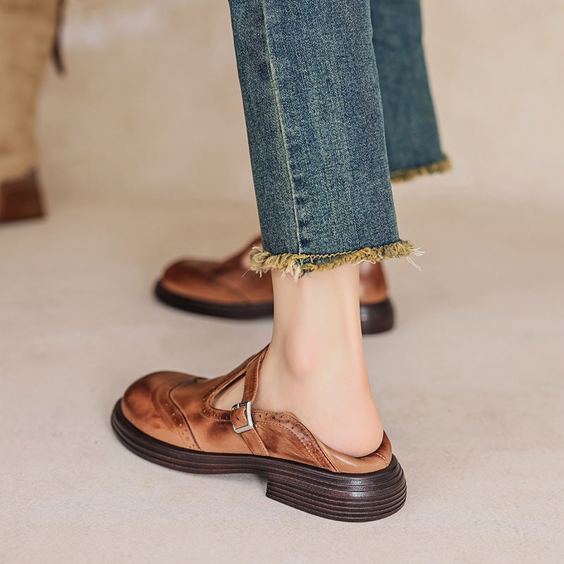 Lily | Leather Mary Janes