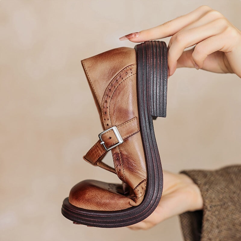 Lily | Leather Mary Janes