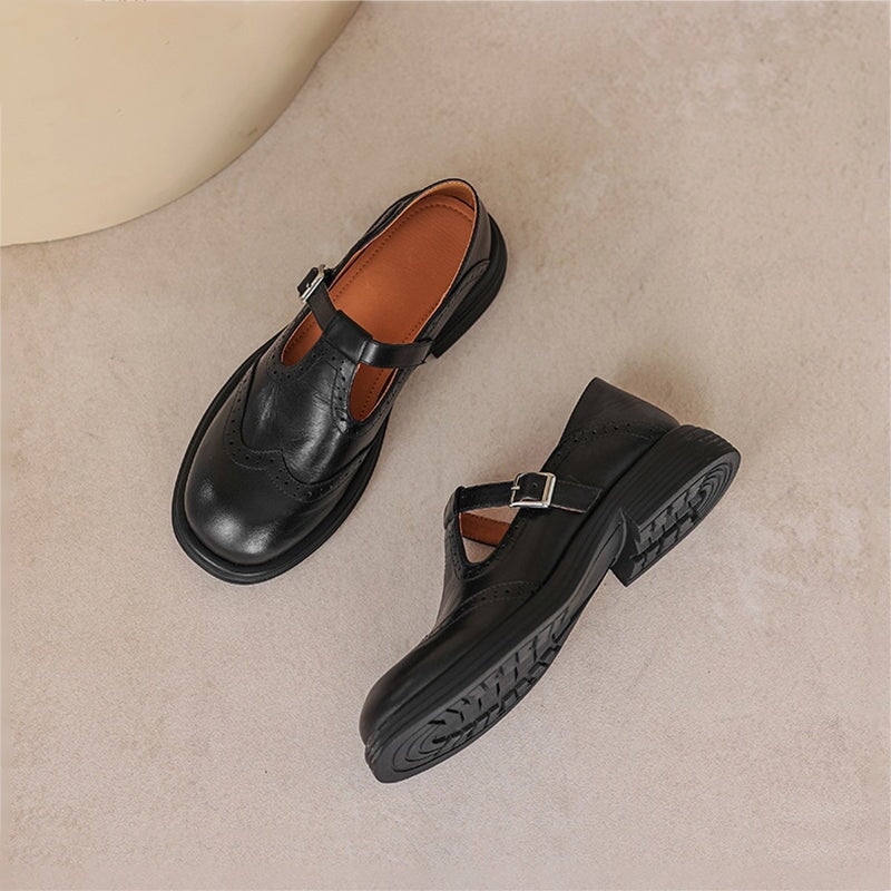 Lily | Leather Mary Janes