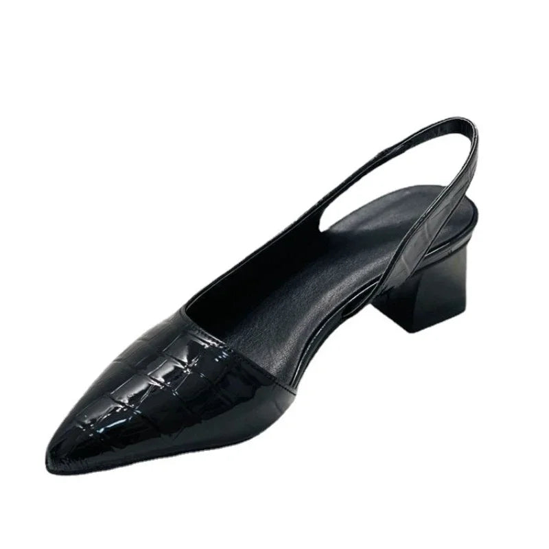Women's Orthopedic Heels with Croco Texture