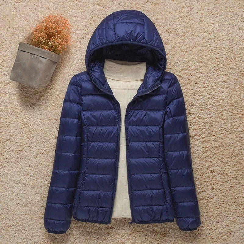 Women's Quilted Down Jacket with Hood