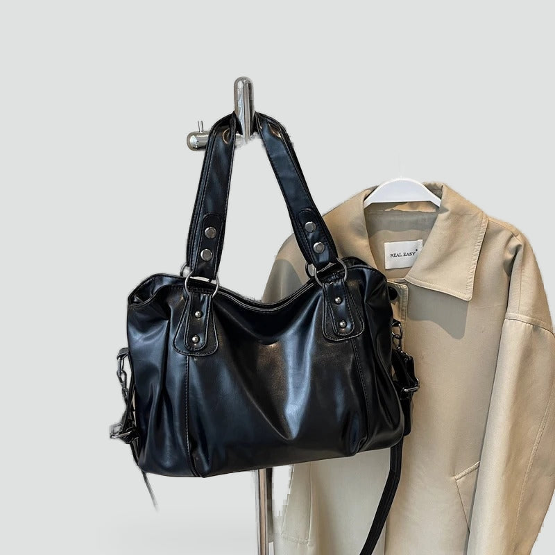 Borsa a spalla vintage retrò da donna in pelle vegana